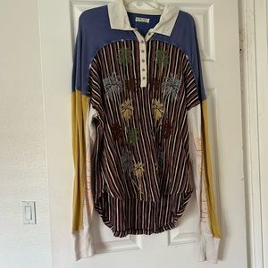 Embroidered tunic top